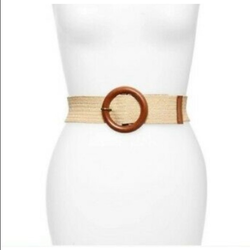 Halogen Woven Belt Wooden Buckle | NWT